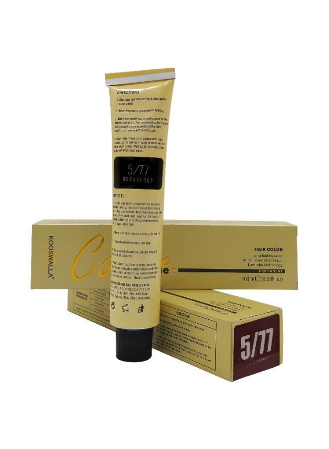 Kooswalla Hair Color - 5/77 Light Intense Brown - 100ml - Image 2