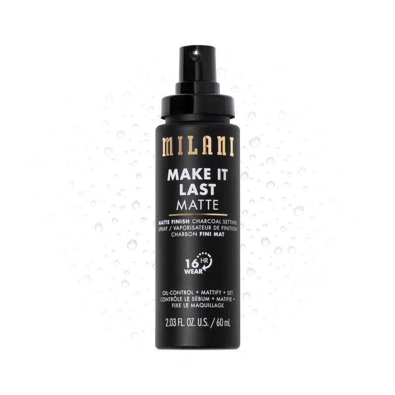 Milani Setting Spray + Primer, Make It Last Matte- Oil Absorbing Charcoal Formula to Control Shine, Matte Finish Setting Spray for Makeup and Primer for Oily Skin, Prime +Correct + Set, 2.03 Fl. Oz - Image 1