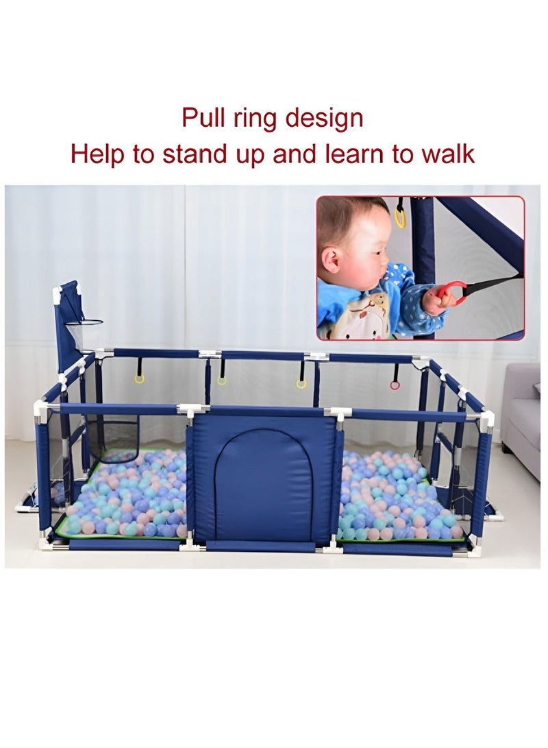 Kiko Baby Playpen With Mat - JN-210D Dark Blue - Image 3