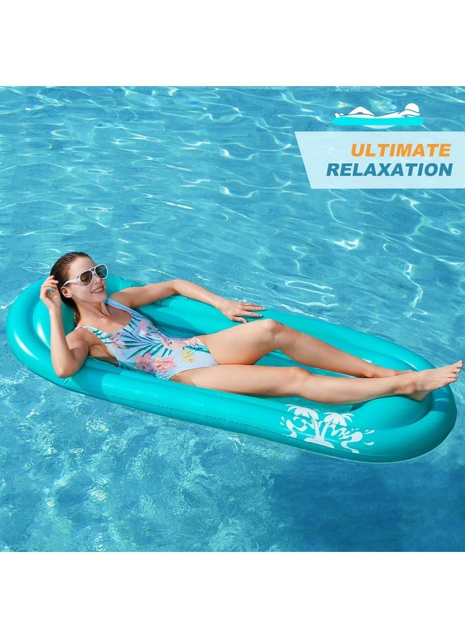 Jasonwell - Inflatable Pool Lounger Float - Pool Float Stable Relaxing Water Hammock Floatie For Swimming Pool Tanning Lounge Floating Pool Party Toy For Adults Kids (Blue W Mesh) - Image 1