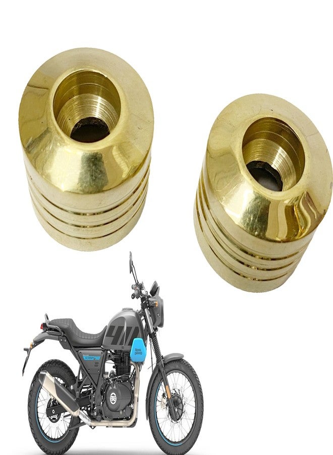 Ozango Bike Antique Desgin Plain Handle Bar Weight Handlebar Weight Pure Brass Golden Suitable for RE Scram 411 - Image 1