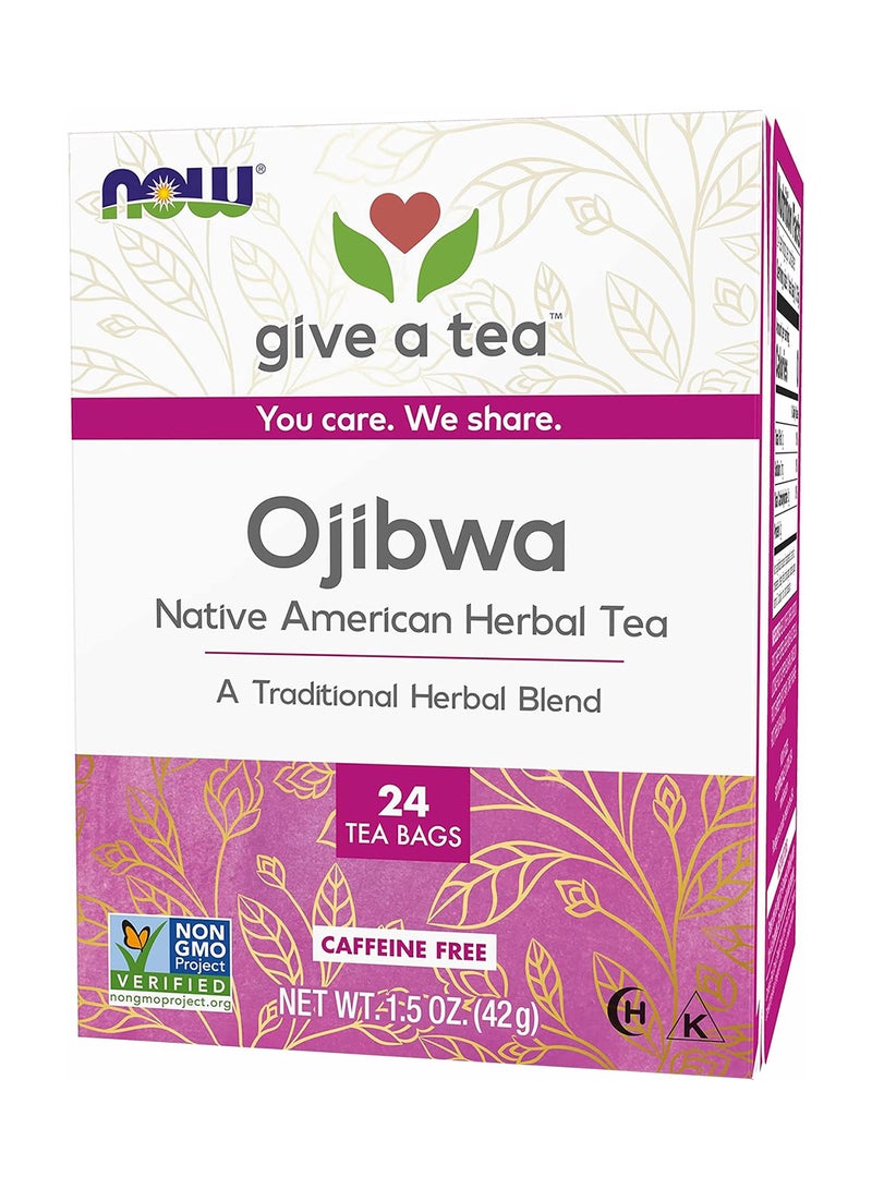 Now Foods Pack Of 24 Ojibwa Caffeine Free Herbal Tea Bags 1.5 Oz (42 G) - Image 1