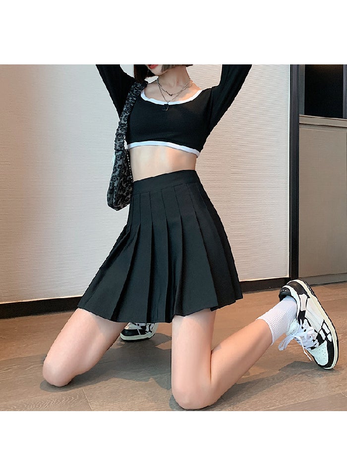 Generic - Grey Pleated Skirt A-Line Slimming Mini JK Uniform Pink - Image 1