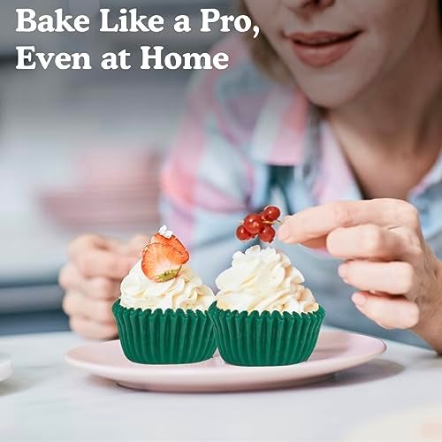 Regency Wraps أكواب الخبز الاحترافية المقاومة للدهون من ريجنسي رابز، عبوة من 40، بطانة قياسية، أخضر صلب، لكب كيك، مافن، حلوى، غير لاصق - Image 3