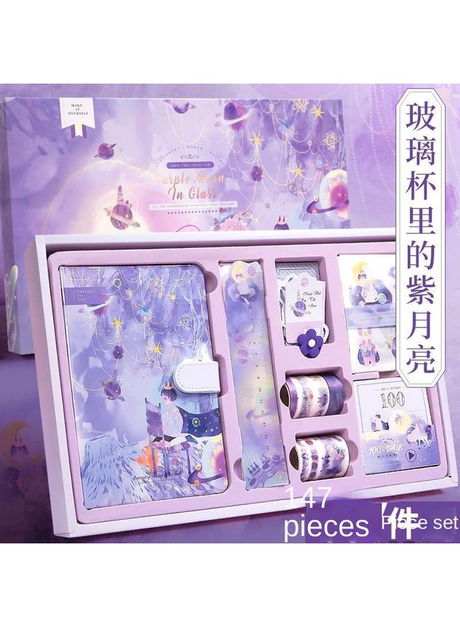 Bluejw Hand Account Book Suit Girl's Heart Cute Korean Ins Internet Red Hand Account Book Journal Tool Material Full Set Gift Box - Image 5