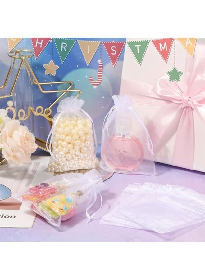 50PCS Premium Sheer Organza Bags, White Wedding Favor Bags, 4x4.72 inches(10x12cm) Jewelry Gift Bags for Party, Jewelry, Christmas, Festival, Bathroom Soaps, Makeup Organza, Wrapping Supplie - Image 4
