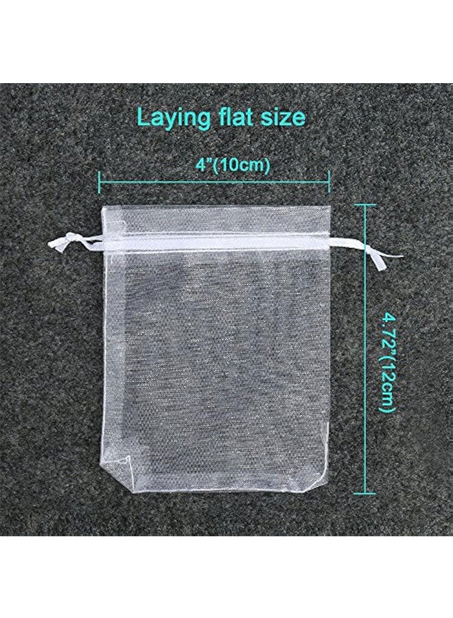 50PCS Premium Sheer Organza Bags, White Wedding Favor Bags, 4x4.72 inches(10x12cm) Jewelry Gift Bags for Party, Jewelry, Christmas, Festival, Bathroom Soaps, Makeup Organza, Wrapping Supplie - Image 3