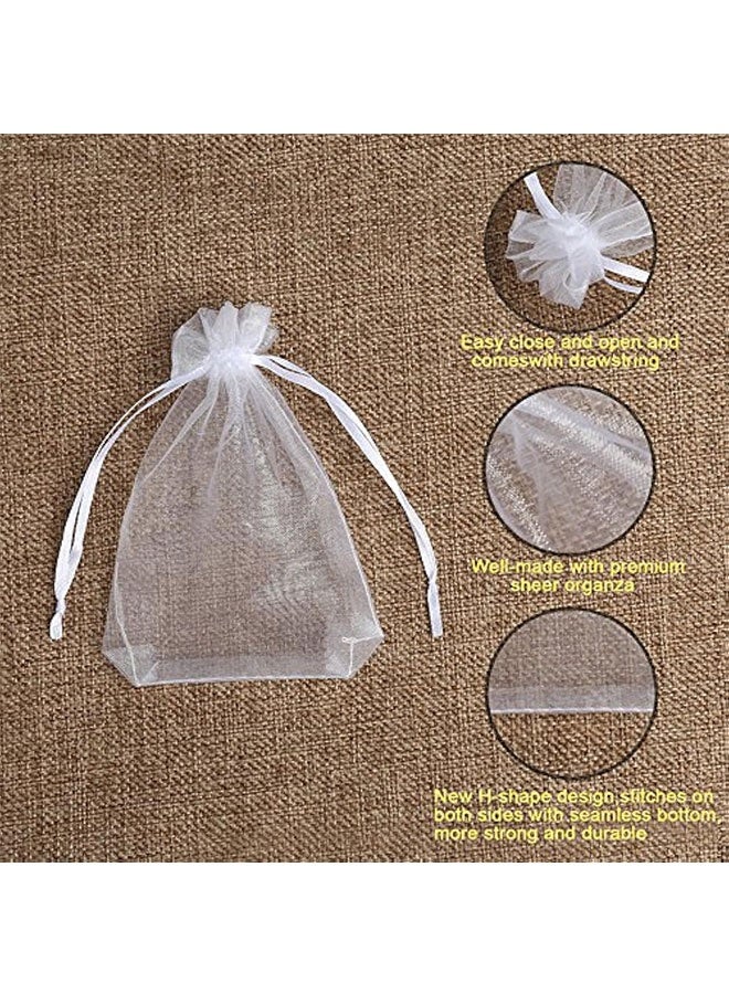 50PCS Premium Sheer Organza Bags, White Wedding Favor Bags, 4x4.72 inches(10x12cm) Jewelry Gift Bags for Party, Jewelry, Christmas, Festival, Bathroom Soaps, Makeup Organza, Wrapping Supplie - Image 2