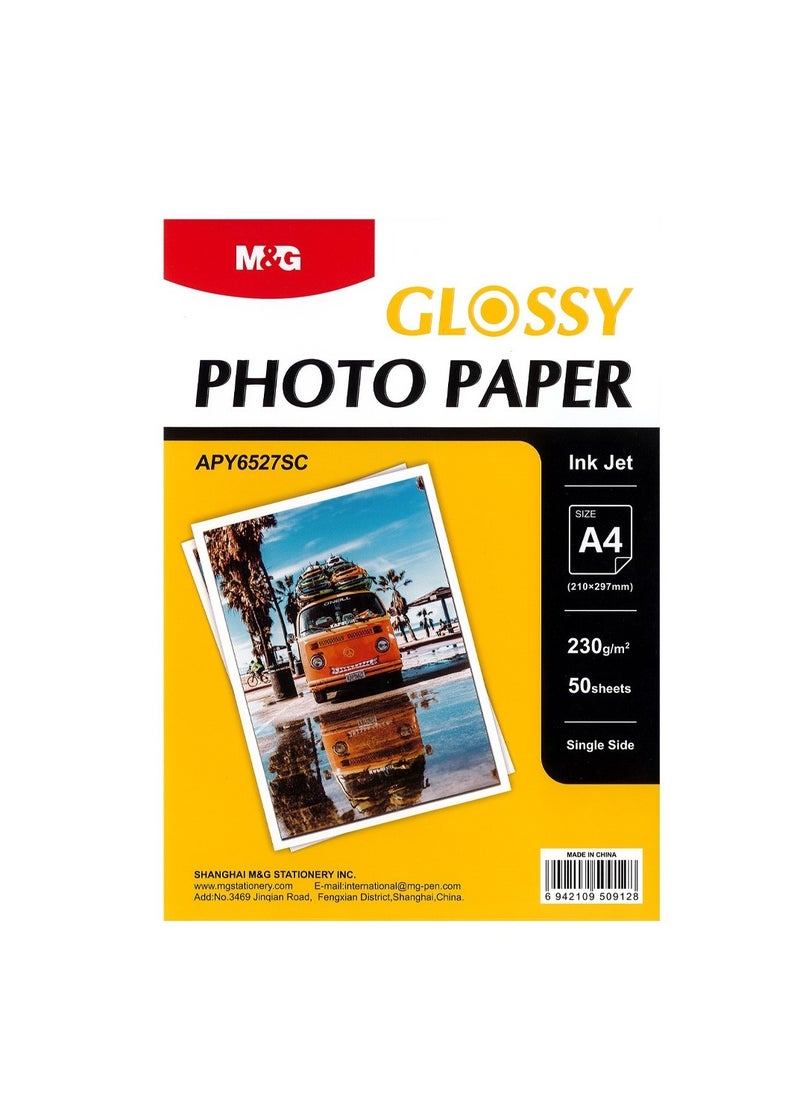 M&G M&G Chenguang Glossy PHOTOGRAPHIC PAPER 230GR - 50 SHEETS - A4 - No:APY6527SC  - Image 1