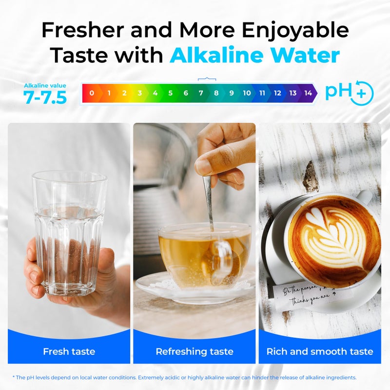Waterdrop TSB-ALK 8 Layer Slightly Alkaline Under Sink Water Filter System, Reduces PFAS, PFOA/PFOS, Fluoride, Chlorine, Bad Taste & Odor, with Dedicated Faucet, Under Sink Water Filtration System - Image 2
