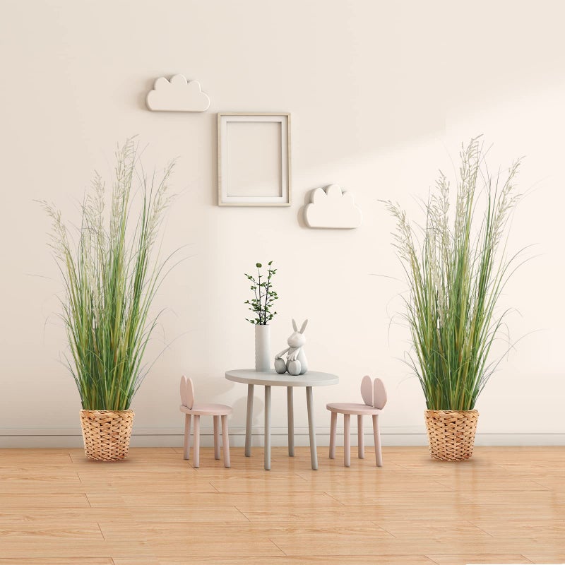 AfanD Artificial Plant, 47in Tall, 2pk Grass, Faux House Plant in Pot, Indoor Decorative Flowers & Plants, Housewarming Gift - Image 4