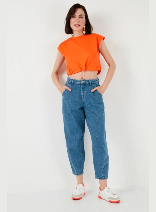 Lela  Lela Crew Neck 100% Cotton Crop T Shirt Women's T SHIRT 5865587 for Women | Best Price UAE