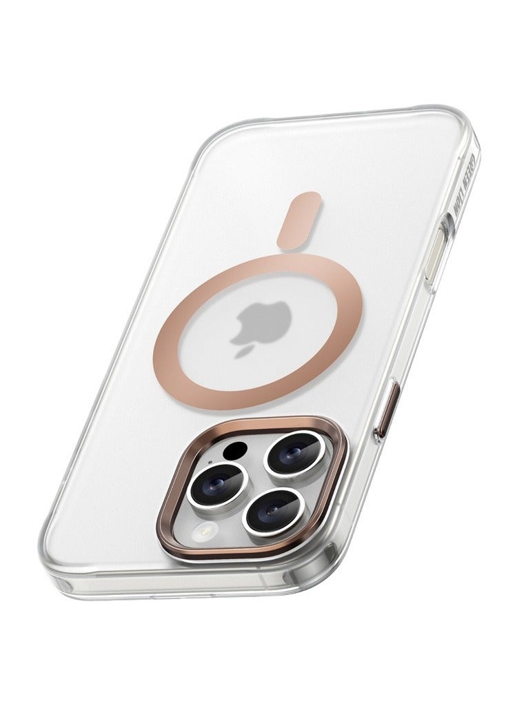GREEN LION iPhone 16 Pro Matte MagSafe Case / Anti Fingerprint / Anti Scratch / Anti Yellowing / Daily Protection / Precise Cutouts / HD Clarity / MagSafe Compatible/ Camera Protection / Drop Protection / Maximum Protection / Matte Shield / 360°Comprehensive Protection / Crystal Clear - Gold - Image 3