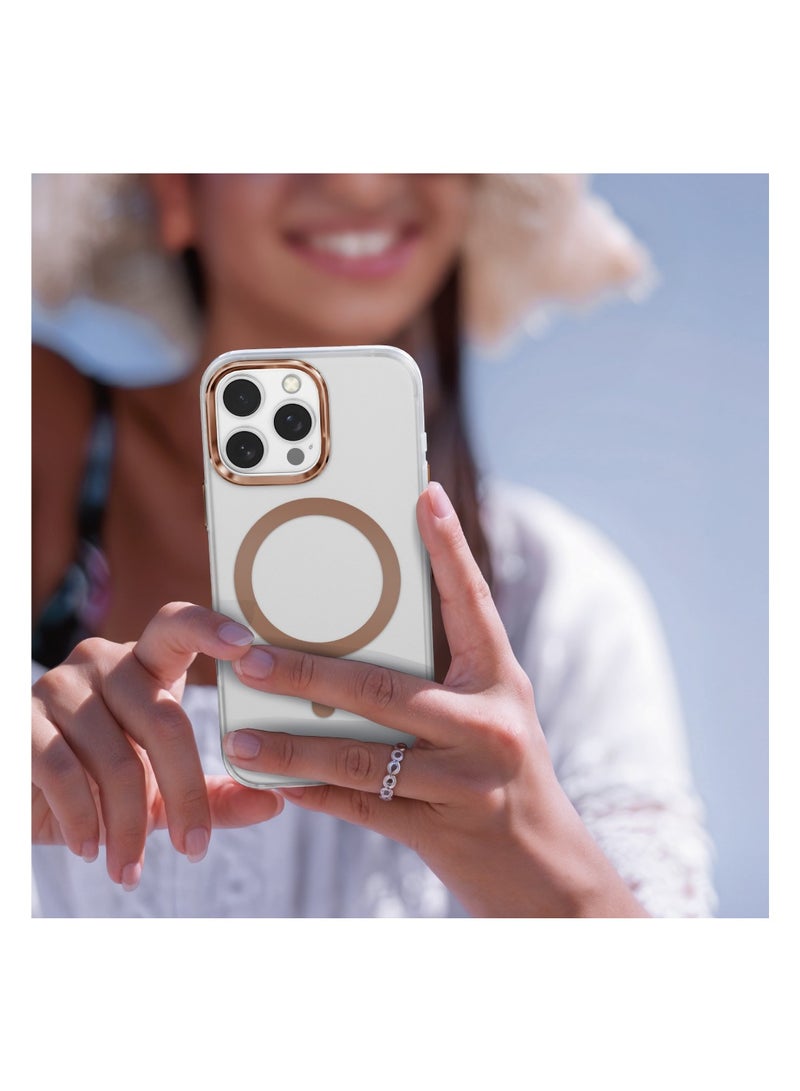 GREEN LION iPhone 16 Pro Matte MagSafe Case / Anti Fingerprint / Anti Scratch / Anti Yellowing / Daily Protection / Precise Cutouts / HD Clarity / MagSafe Compatible/ Camera Protection / Drop Protection / Maximum Protection / Matte Shield / 360°Comprehensive Protection / Crystal Clear - Gold - Image 5