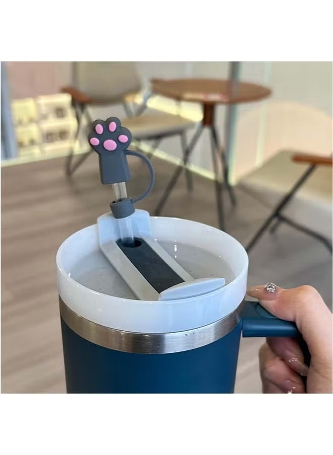 Sakulight 6 قطع غطاء من القش لكوب ستانلي، أغطية من القش مقاس 10 مم لكأس ستانلي مناسب لأكواب ستانلي 30 و40 أونصة، غطاء علوي من القش من السيليكون لملحقات أكواب ستانلي. - Image 4