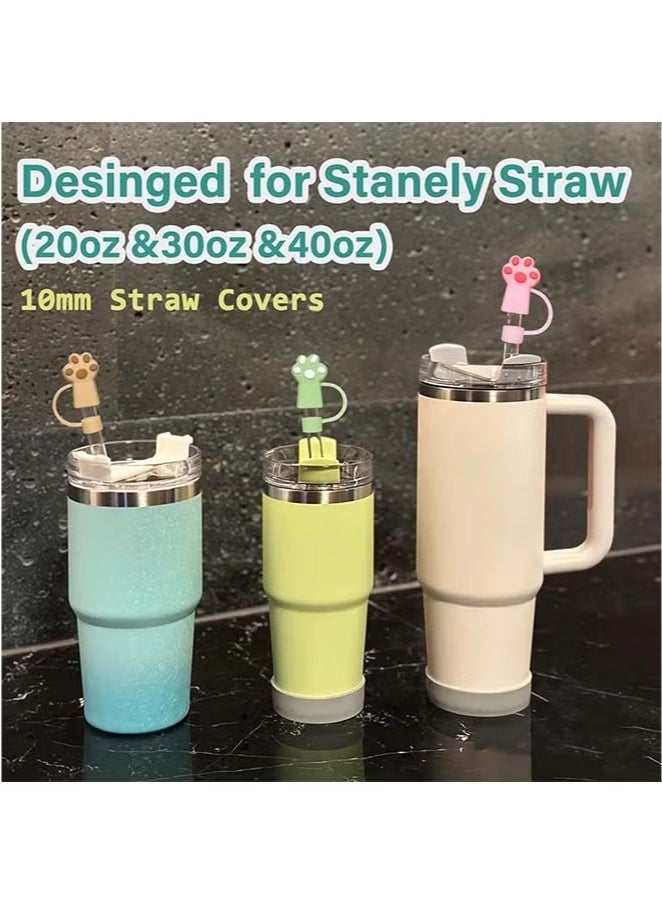 Sakulight 6 قطع غطاء من القش لكوب ستانلي، أغطية من القش مقاس 10 مم لكأس ستانلي مناسب لأكواب ستانلي 30 و40 أونصة، غطاء علوي من القش من السيليكون لملحقات أكواب ستانلي. - Image 5