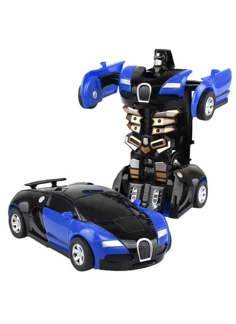 Deformation Robot Car Toy Transformation Bugatti Veyron Car Model Black/Blue