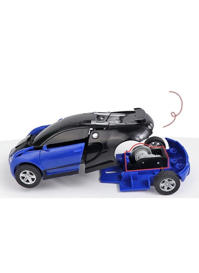 Deformation Robot Car Toy Transformation Bugatti Veyron Car Model Black/Blue