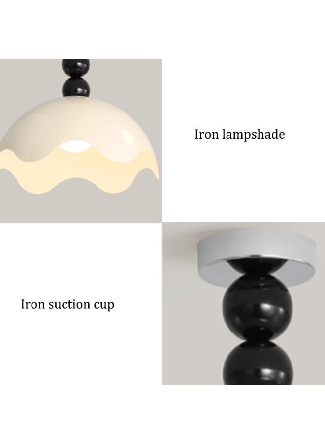 Art White Round Corridor Ceiling Lamps with Base Three Color Dimmable Ceiling Light Japanese Wabi-sabi Balcony Close to Ceiling Lights for Living Room Dining Room Study Bedroom  - Image 5