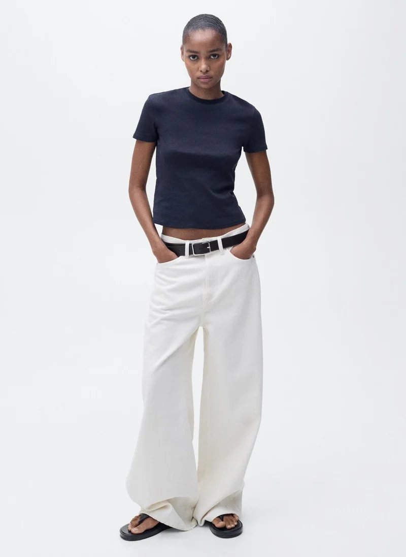MANGO Fitted Cotton T-Shirt