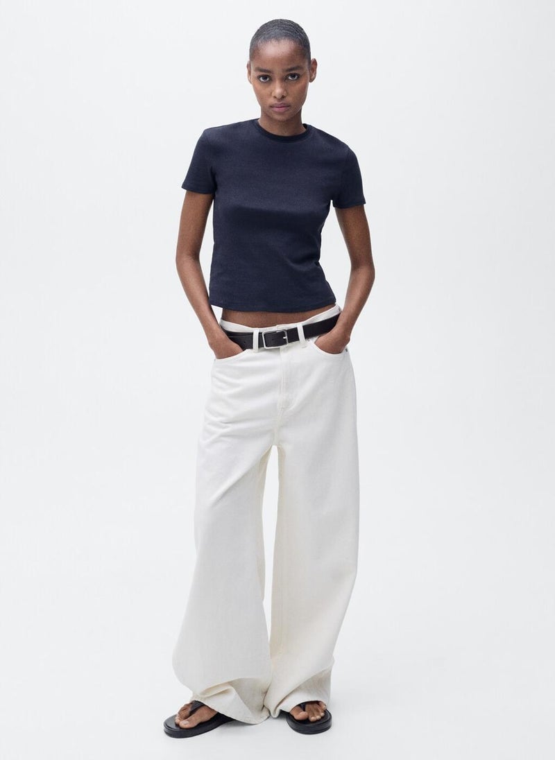 MANGO Fitted Cotton T-Shirt  - Image 4