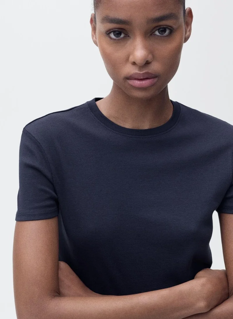 MANGO Fitted Cotton T-Shirt