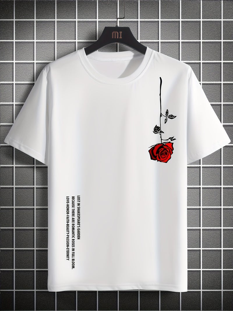 Explosions Rose Cartoon Printing Summer Men'S T-Shirt Top - Image 3
