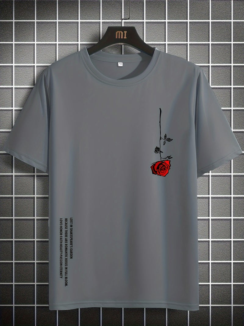 Explosions Rose Cartoon Printing Summer Men'S T-Shirt Top - Image 2