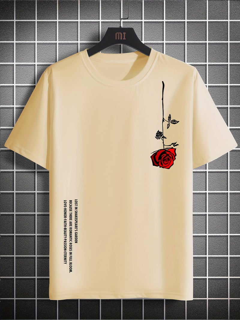 Explosions Rose Cartoon Printing Summer Men'S T-Shirt Top - Image 1