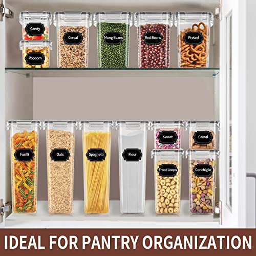 PRAKI Airtight Food Storage Containers Set with Lids - 24 PCS, BPA Free Kitchen and Pantry Organization, Plastic Leak-proof Canisters for Cereal Flour & Sugar - Labels & Marker(Grey) - Image 5