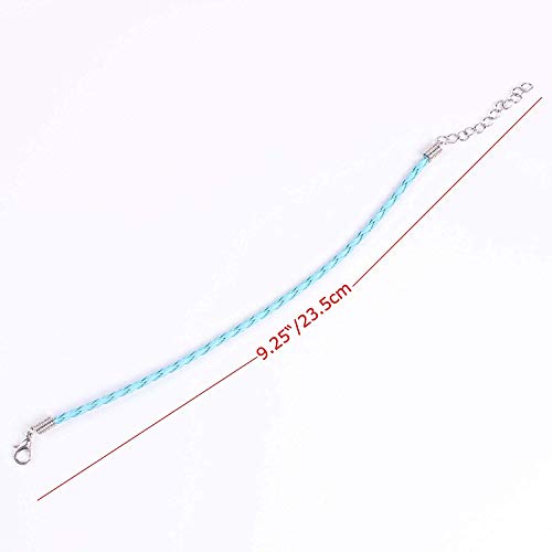 Onwon 50 PCS Mixed Color Leather Lace Plaited Bracelet Cords DIY Jewelry Making Handicrafts Braided Ropes with Lobster Clasps Extended Chain for Wrist Charms Bracelets Jewelry Making - Image 5