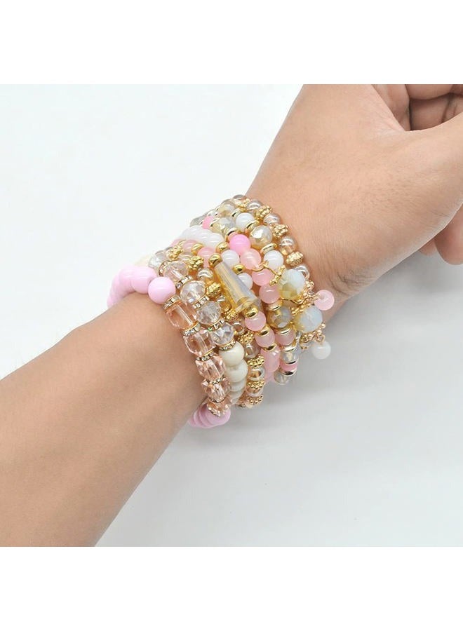 VONRU Bohemian Bracelet Sets for Women - 6 Sets Stackable Stretch Bracelets Multi-color Boho Jewelry for Women Hippie Bracelets Dainty Jewelry Best Friend Gift, No Size, Plastic, not known - Image 4
