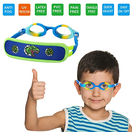 RUIGAO Kids Swim Goggles Age 2-6, Toddler Goggles No Hair Pull,UV Protection/Anti Fog/Padded HeadBand - Image 2