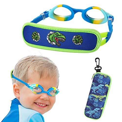 RUIGAO Kids Swim Goggles Age 2-6, Toddler Goggles No Hair Pull,UV Protection/Anti Fog/Padded HeadBand - Image 1