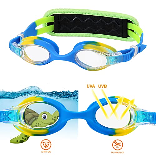 RUIGAO Kids Swim Goggles Age 2-6, Toddler Goggles No Hair Pull,UV Protection/Anti Fog/Padded HeadBand - Image 3
