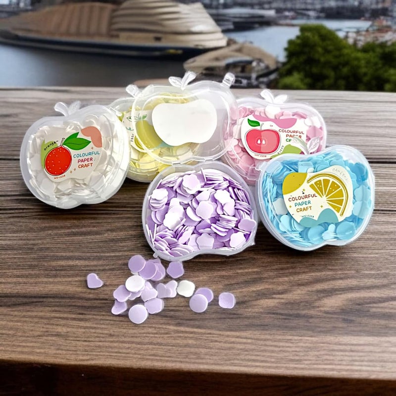 RIANZ RIANZ Pack of 2 Disposable Mini Paper Soap  Scented Soap Bath Flakes  Flower  Heart Petals  Apple Shape Portable Box Paper Soap For Travelling - Image 5