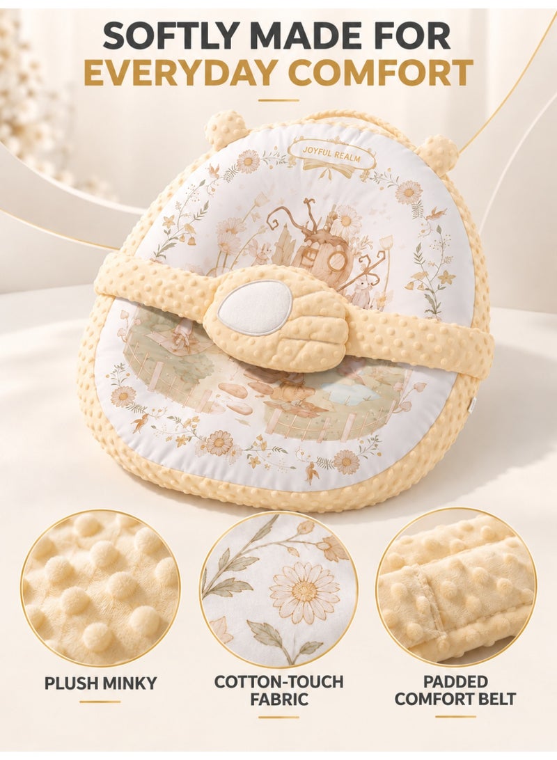 WALALLA Electric Patting Baby Soothing Pillow, 15° Inclined Newborn Sleep Cushion, Anti Startle Infant Nest Pad with Soft Comfort Belt, Cotton & Minky Portable Baby Rest Mat - Image 5