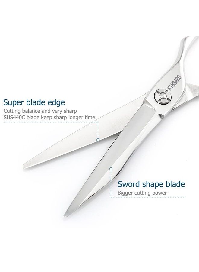 Barber Scissors Hair Scissors Hair Shears Professional Haircut Scissors 6 Inch 440c Barber Shears Sharp Hair Cutting Scissors KINSARO