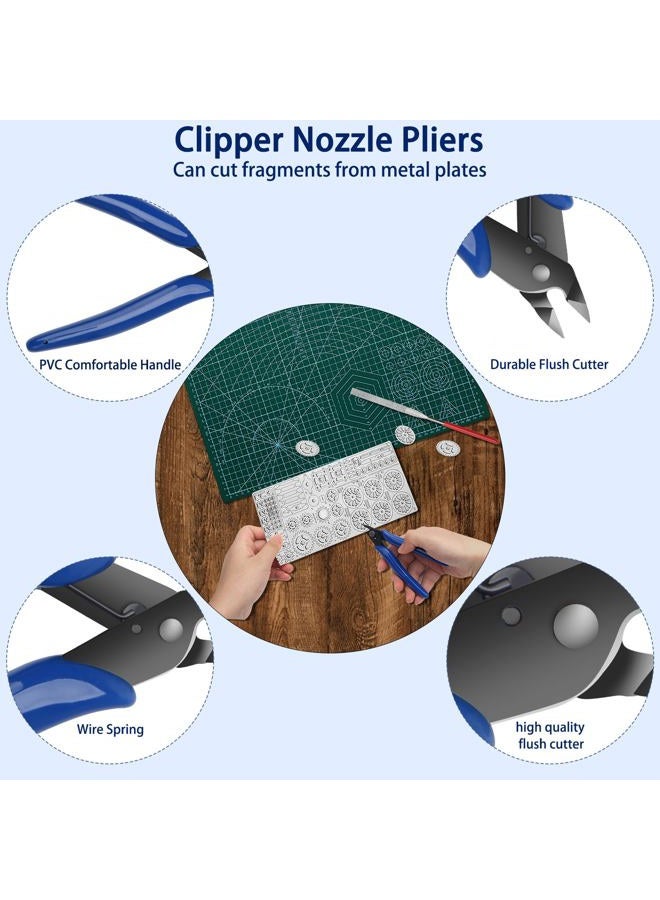 Ahier 23 Pieces Metal Puzzle Tool Kit, Metal Model Tool Kit Including Plier Bending Assist Tools File Flat Tweezers Wire Wrapping Rod, 3D Metal Earth Tool Kit Model Building Tools - Image 3