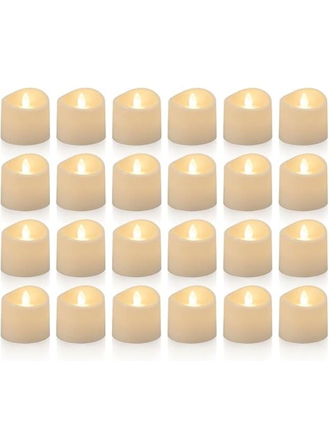Pack of 24 Realistic and Bright Led Candle Lights in Wave Design, 3.5 cm x 4 cm Tall, Flameless - Image 1