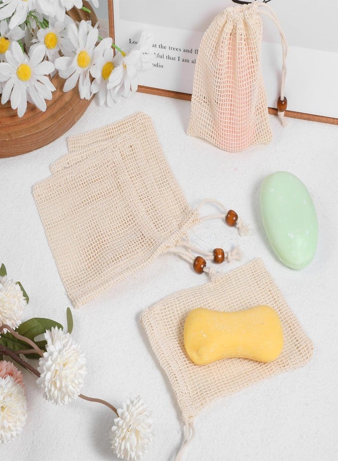 Bruislard Soap Bag 10 Pack Soap Saver Bag Mesh Soap-Bags Natural Sisal Foaming Drying Soaps Holder for Shower (Pure Cotton - Image 4