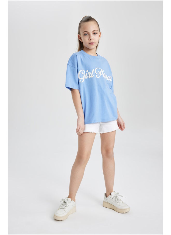 DeFacto - Girl Oversize Fit Knitted Short Sleeve Body - Image 1