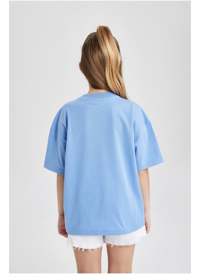 DeFacto - Girl Oversize Fit Knitted Short Sleeve Body - Image 1