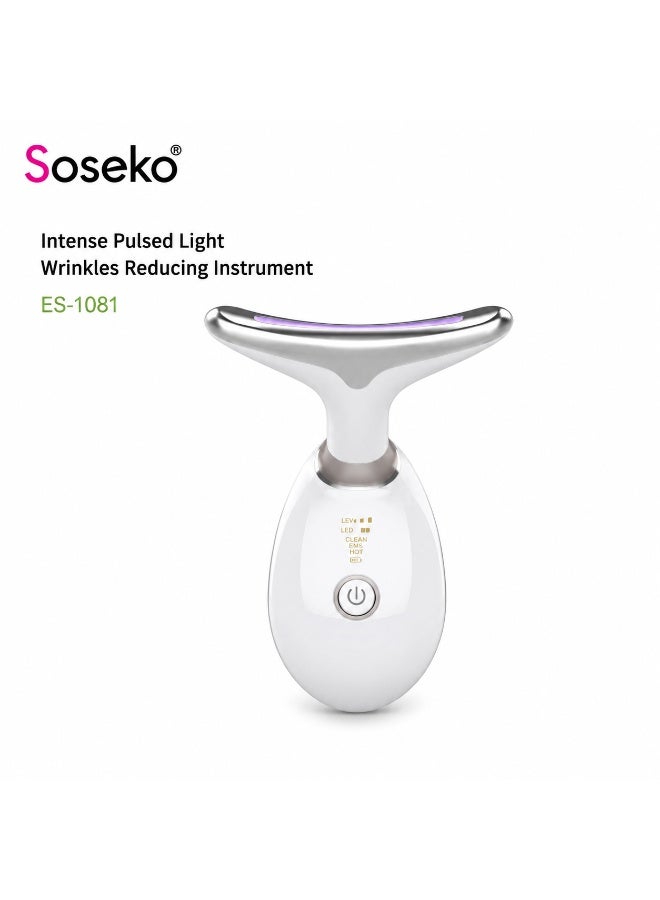Soseko ES-1081 Neck and Face Beauty Massager, EMS Heated Skin Tightening and Wrinkle Reduction Device - Image 1