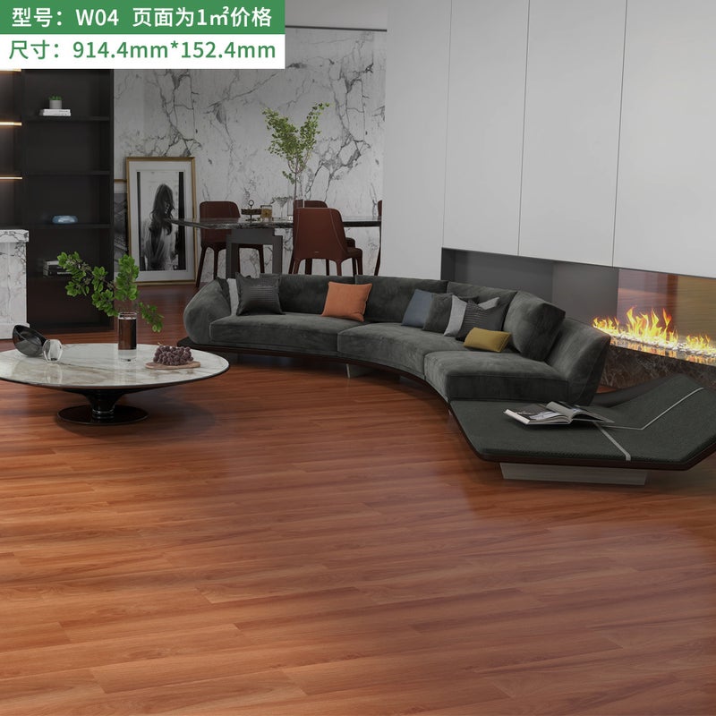 Floor pvc cement floor bedroom wood floor self-paved thickened waterproof wear-resistant floor leather rental house living room W26 - Image 3