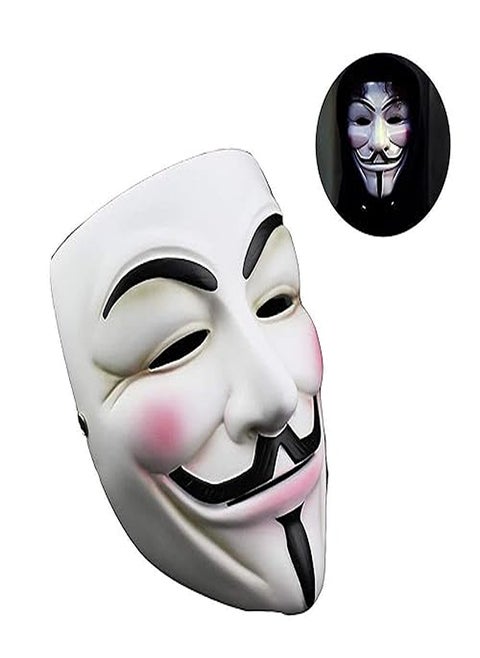 قناع Anonymos V for Vendetta - قناع القراصنة التنكرية للأطفال والكبار (عبوة من قطعتين)