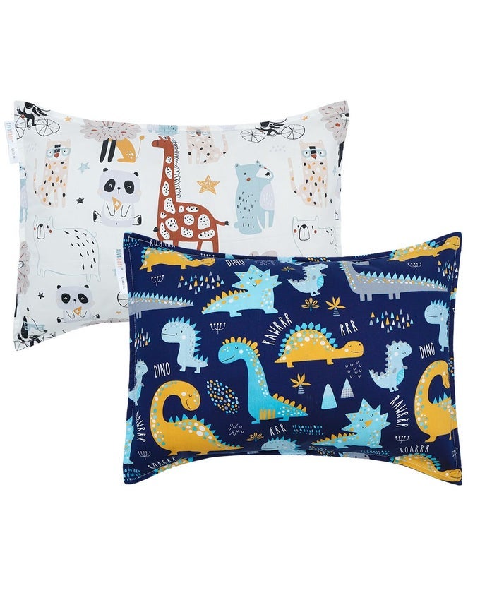 TODDLER PILLOWCASES 2 PACK ORGANIC COTTON KIDS PILLOW COVER FIT 13X 18 OR 12X16 ENVELOPE FOR GIRL BOY SLEEPY TRAVELPILLOWCASE ONLY