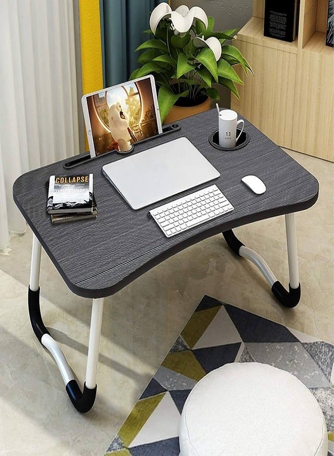 Generic Foldable laptop table with cup holder, made of multi-colored material  - Image 1