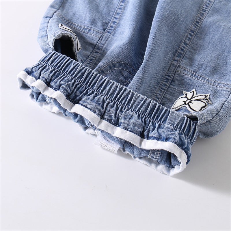 Girls Tencel Jeans Summer Thin Girls Sweet Micro-Flared Trousers Dropshipping - Image 5