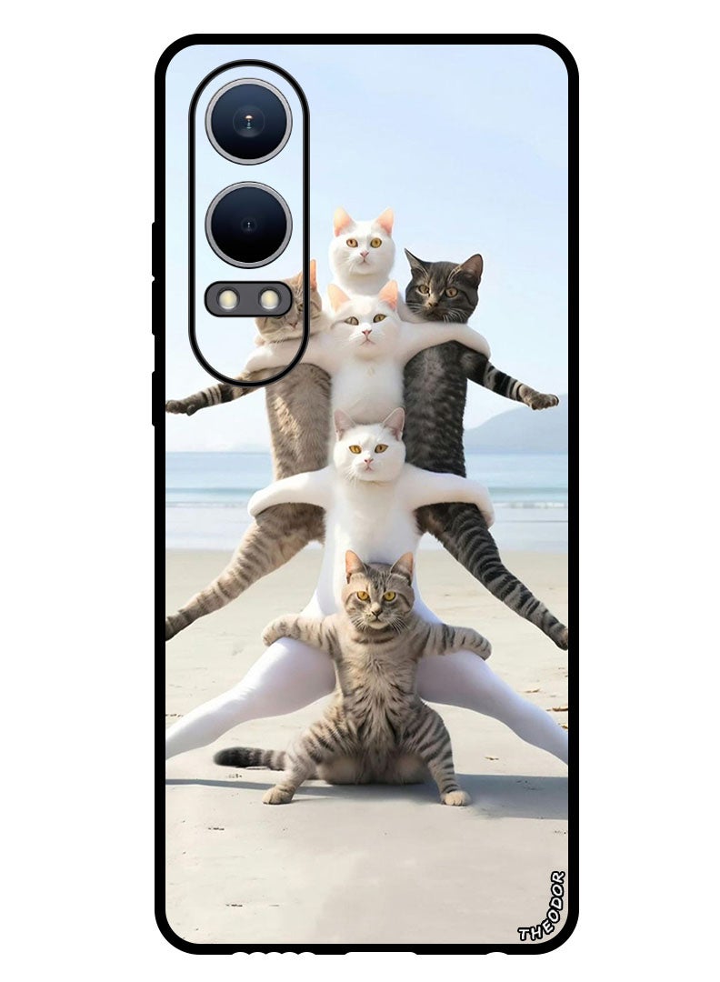 Theodor Protective Case Anti Scratch Shock Proof Bumper Cover For Oppo K12x (China) Cats in Beach - Image 1